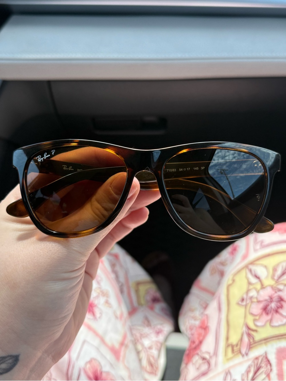 Ray-Ban Tortoiseshell Frame Sunglasses with Polarized  Lenses